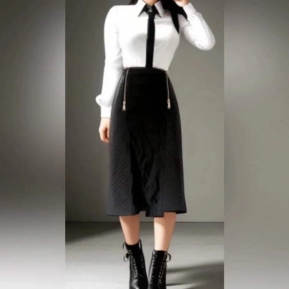 VEX Collection/ Quilted black pencil skirt/ Size EU 36(about size US L) - Picture 2 of 14